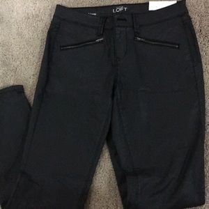 Ann Taylor Loft Modern skinny coated black jeans